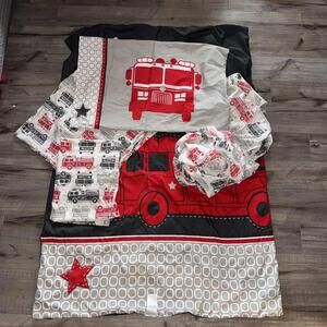 Carter's Fire Truck Bed Set 7 Piece Set Toddler Bed Crib Comforter 2 sheet sets